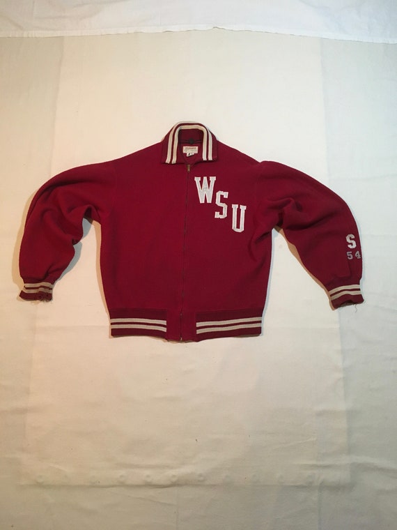vintage 50s simchuk athletic supplies fleece WSU C