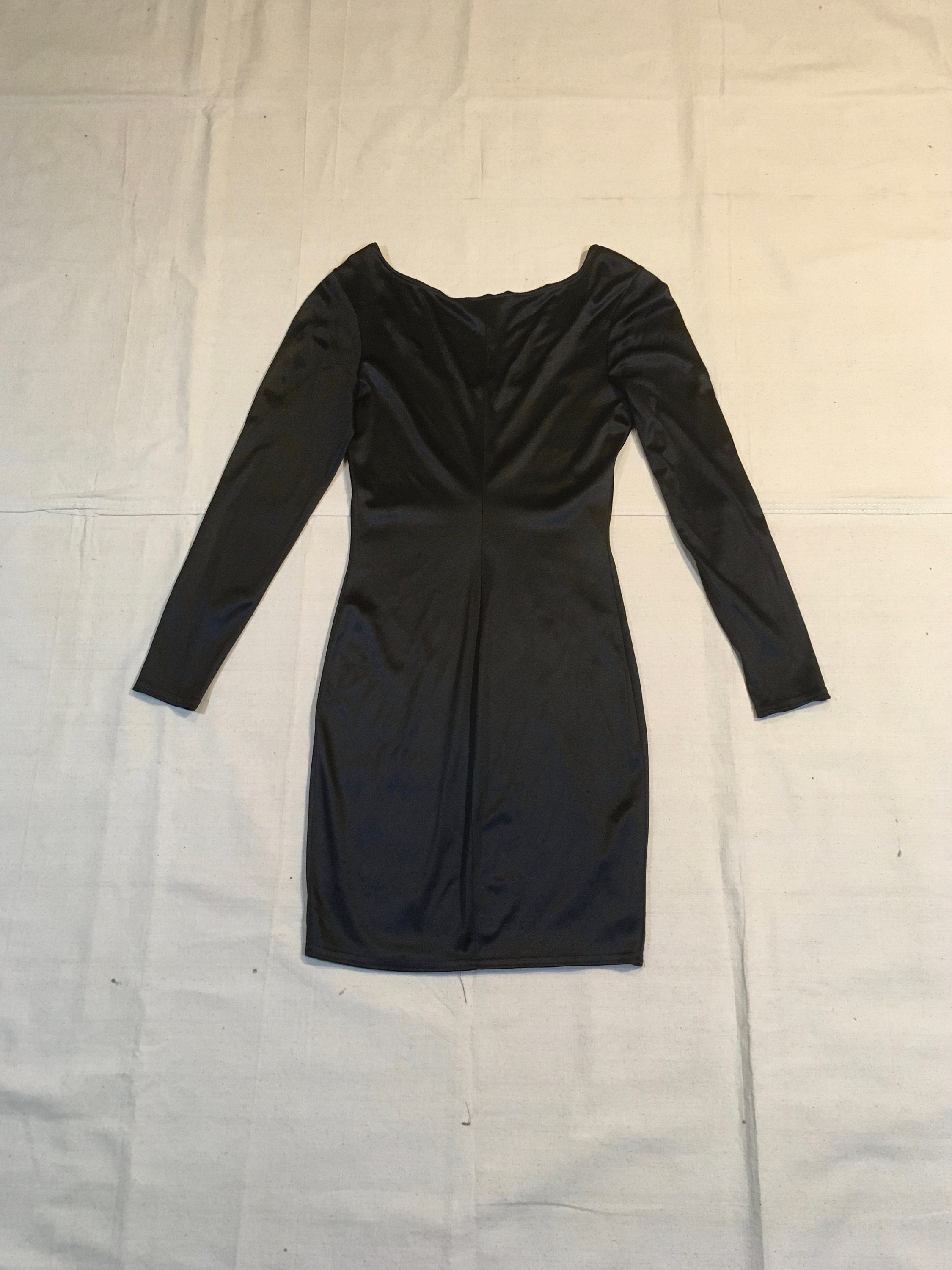Vintage 70s Mellow Mail Black Nylon Spandex Bodycon Long