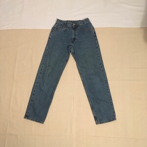 vintage 90s levis 550 relaxed fit blue jeans high waist zip fly denim made in mexico 28 x 31