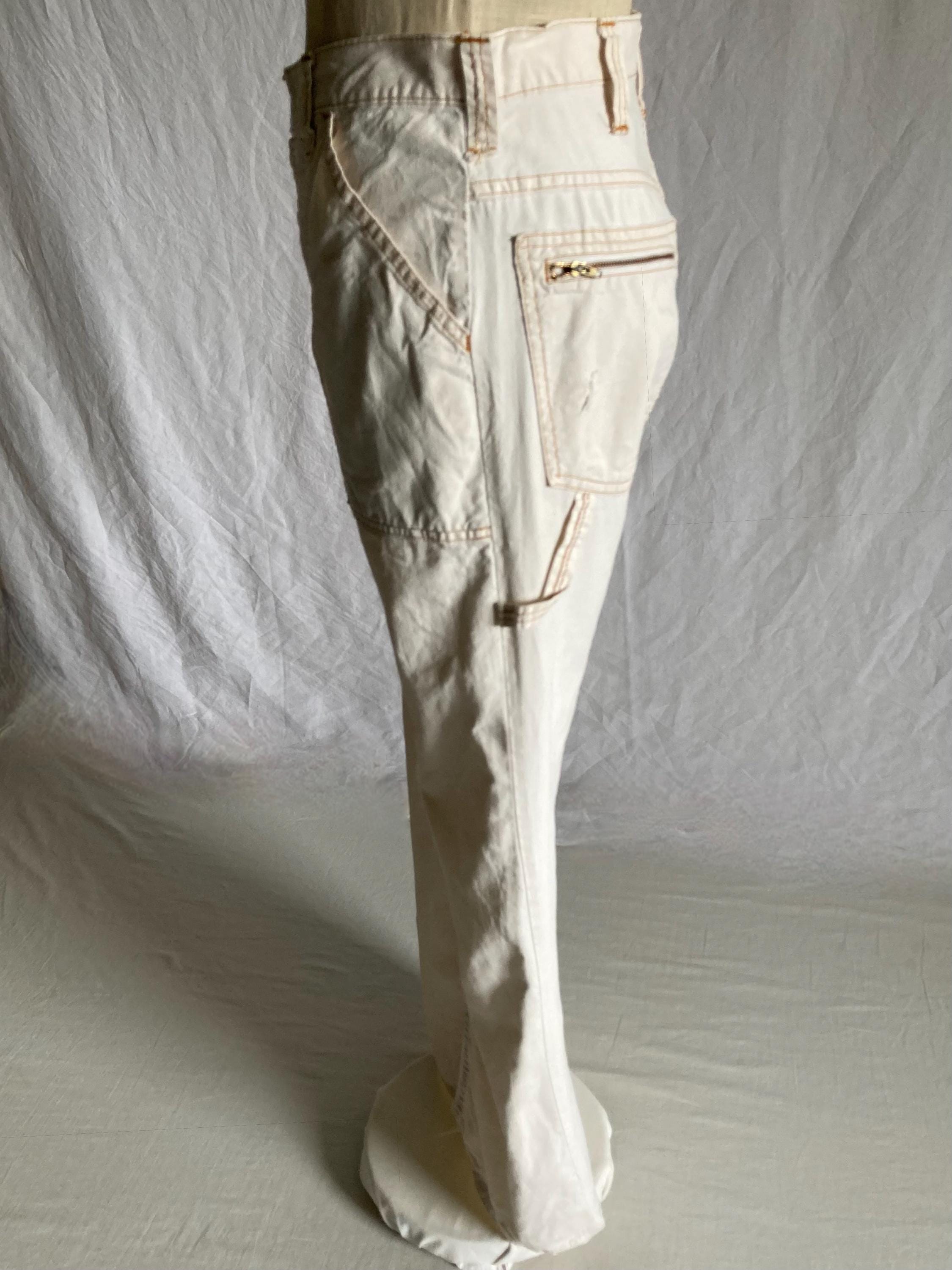 Vintage 80s Gap Painters Pants Scovill Zipper Natural White 30 X