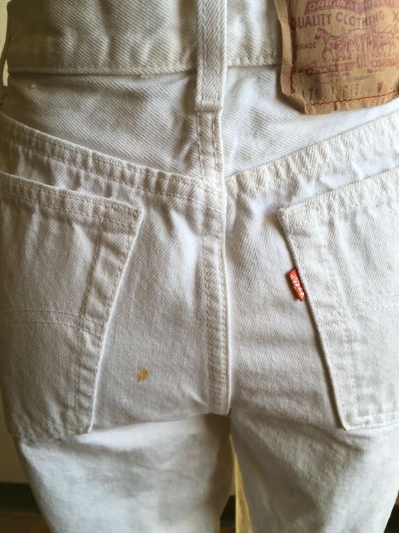 vintage levis 501 white jeans made in usa 27 x 29 - image 10