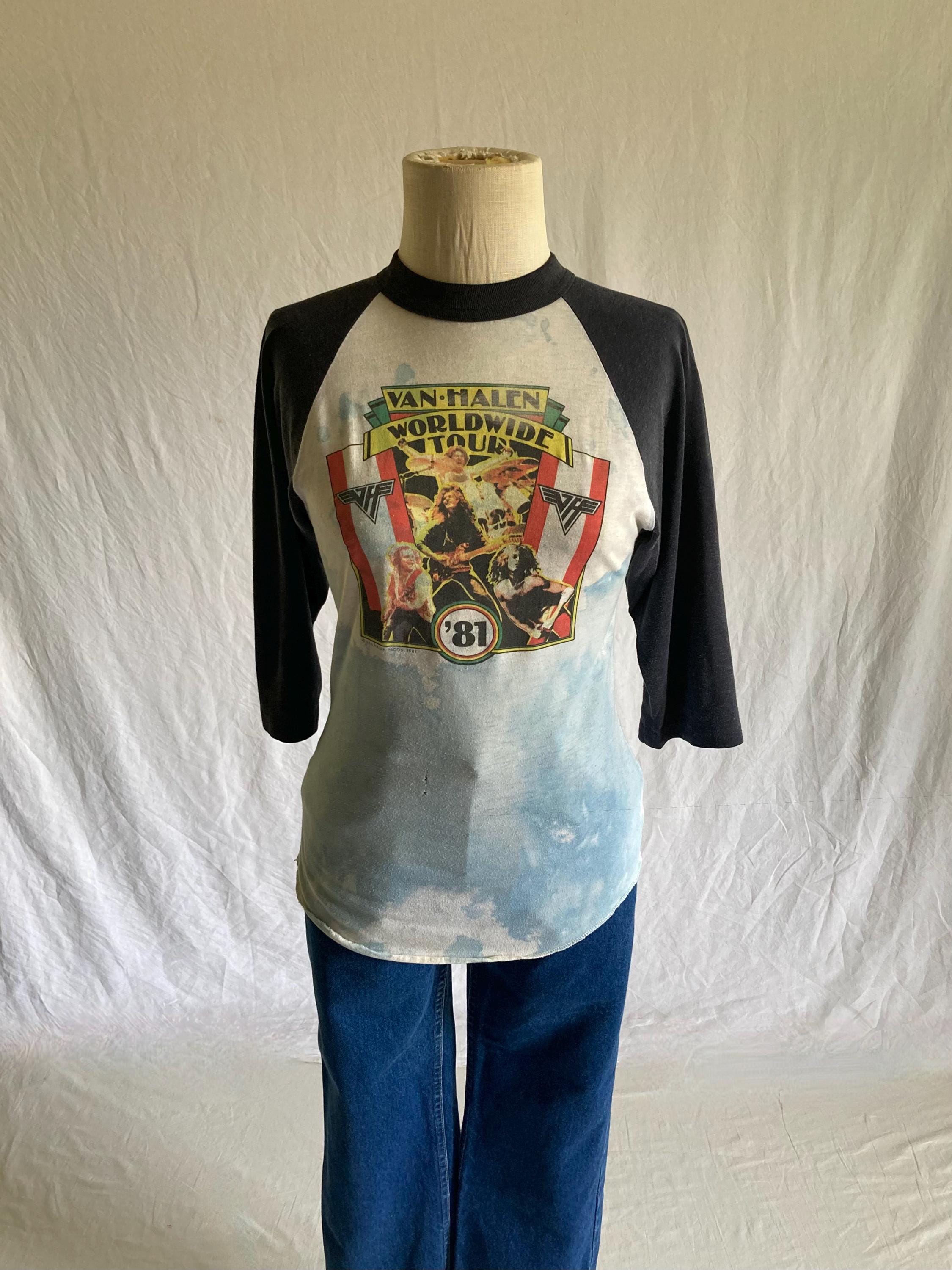 Vintage 80s Van Halen Raglan T Shirt 1981 Fair Warning World Tour