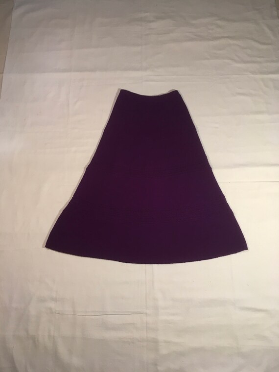 vintage 70s handmade plum purple wool knit pull o… - image 1