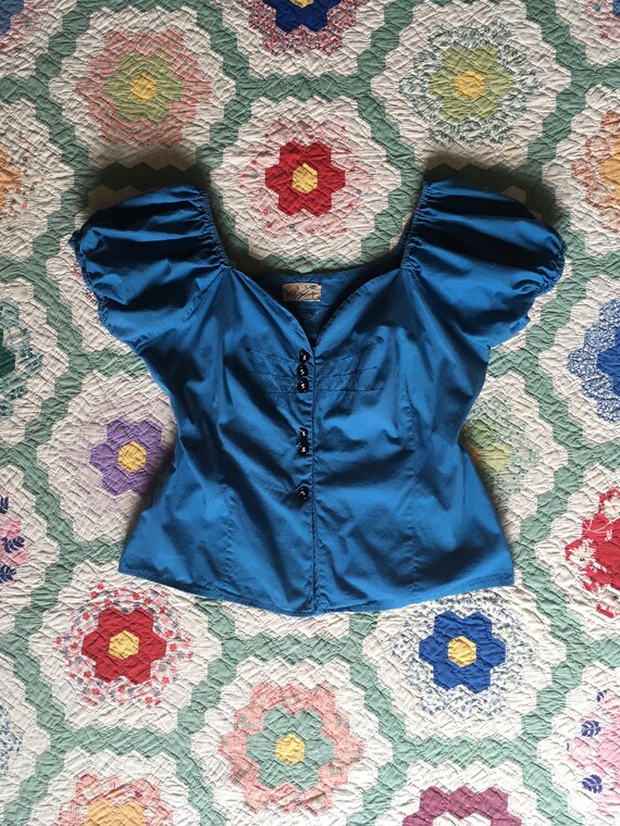 vintage 40s Gary original Miami Florida blue cotto