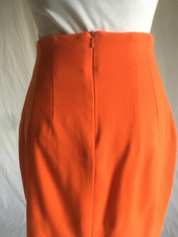 vintage 80s orange bodycon zip back mini skirt co… - image 6