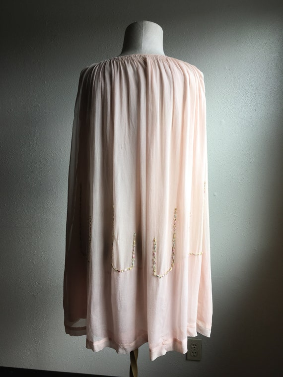 vintage 60s baby doll nightie handmade blushing p… - image 3