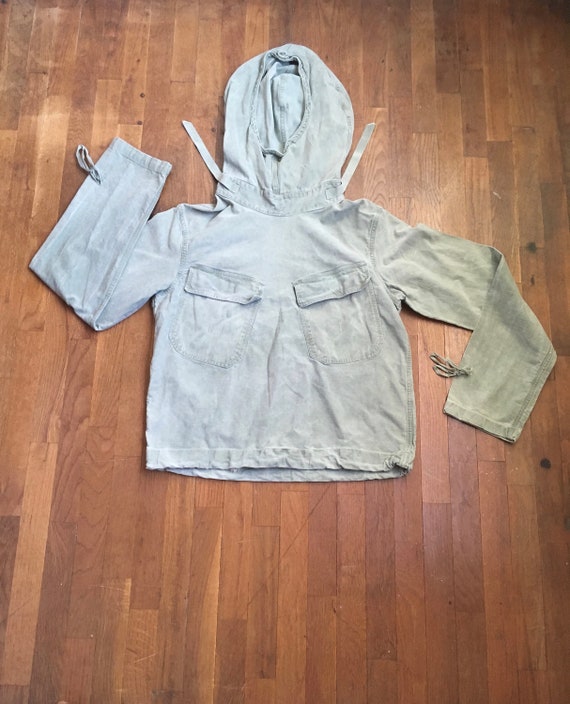 vintage 40s WWII US Navy 'Grey' canvas pullover gu