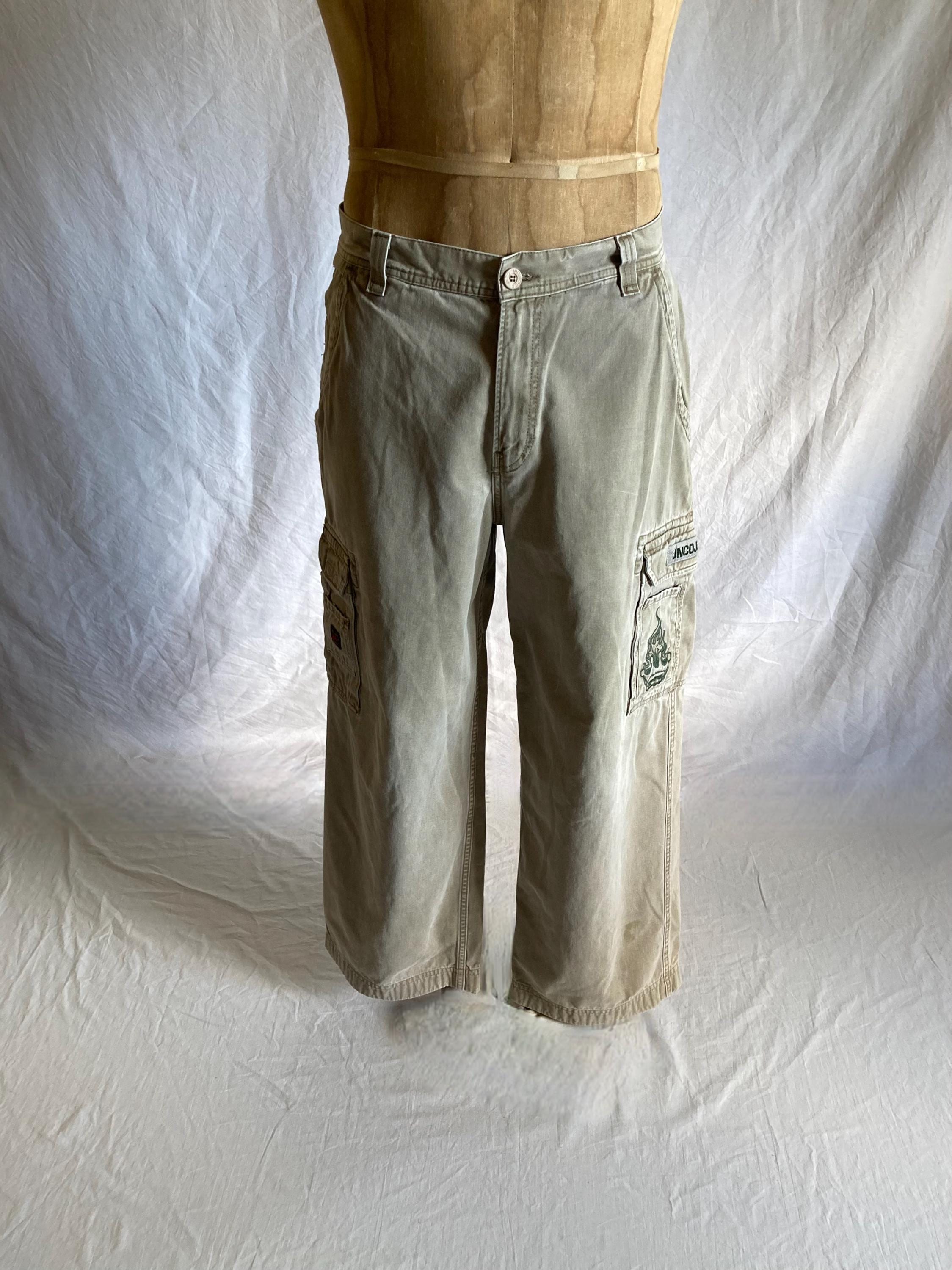 Vintage Jnco Jeans Baggy Flaming Crown Cargo Pants 32 Oversize