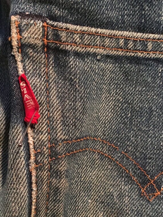 vintage levis 501 XX big E selvedge redline black… - image 7