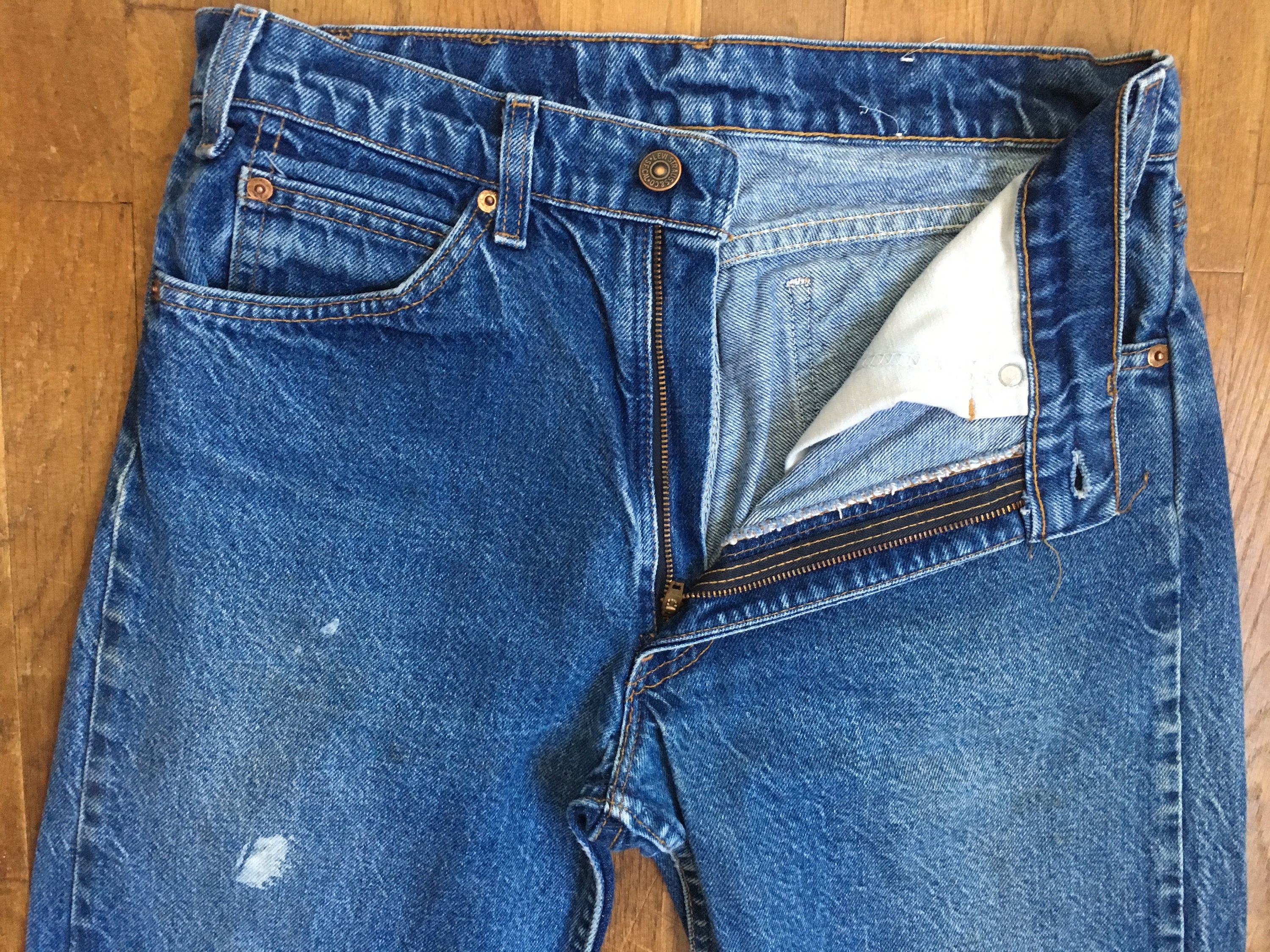 Vintage 80s levis 505 0217 blue jeans orange tab denim made in | Etsy