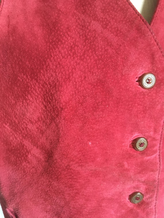 vintage arizona jean co suede leather raspberry p… - image 5