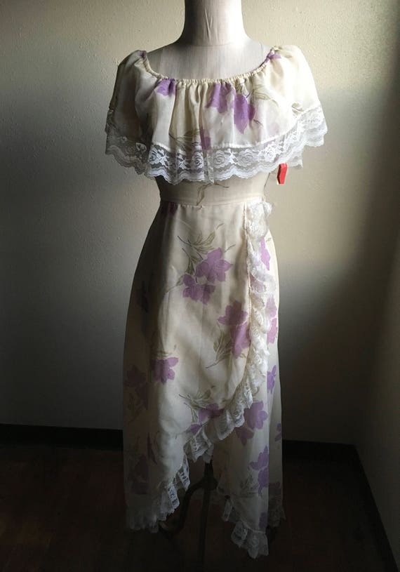 vintage 70s nos style 1692 floral full length zip… - image 3