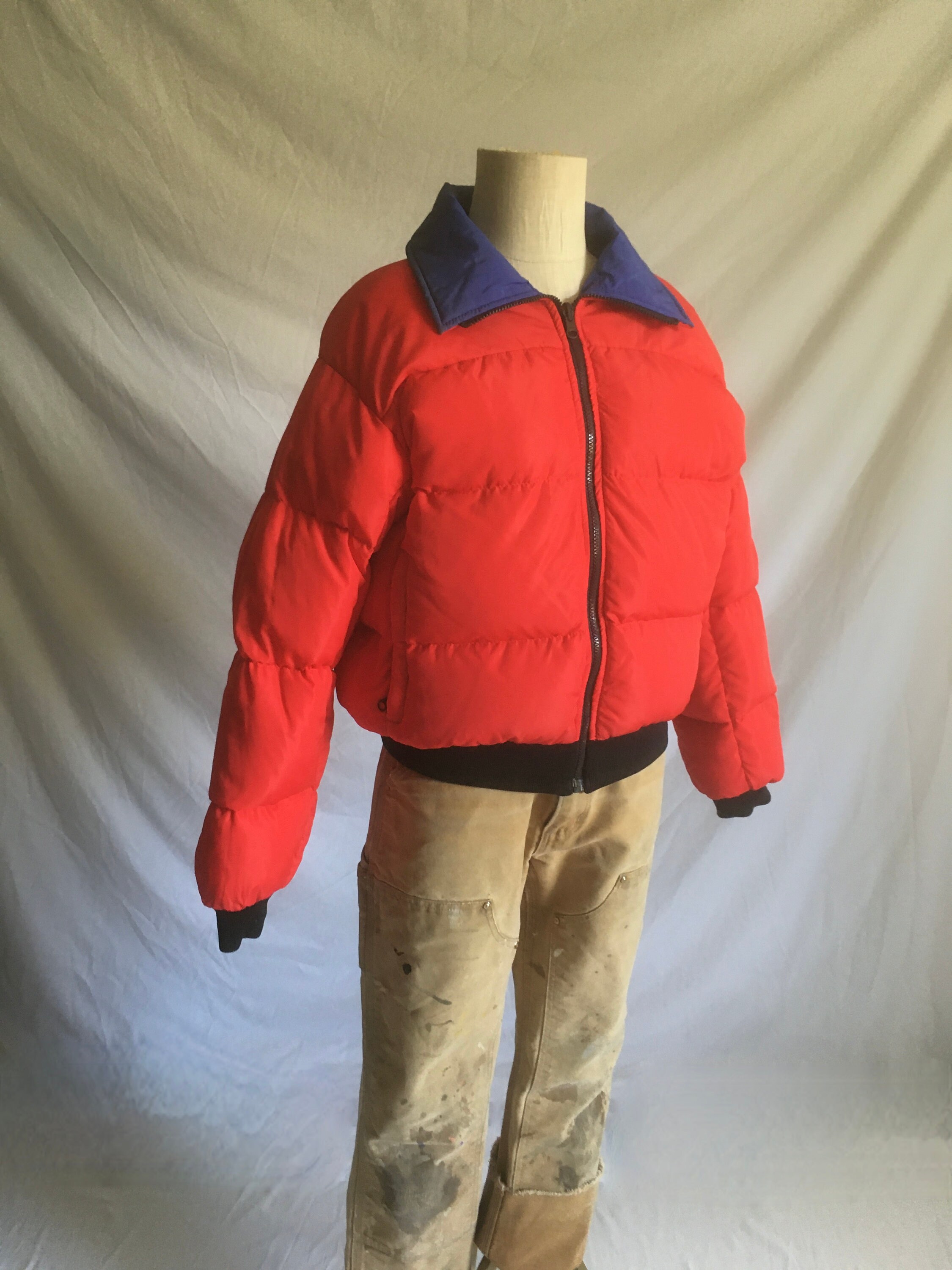 Vintage 90s Reversible Down Puffer Jacket Bomber Columbia