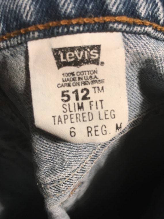 vintage 90s levis 512 blue jeans made in usa slim… - image 4