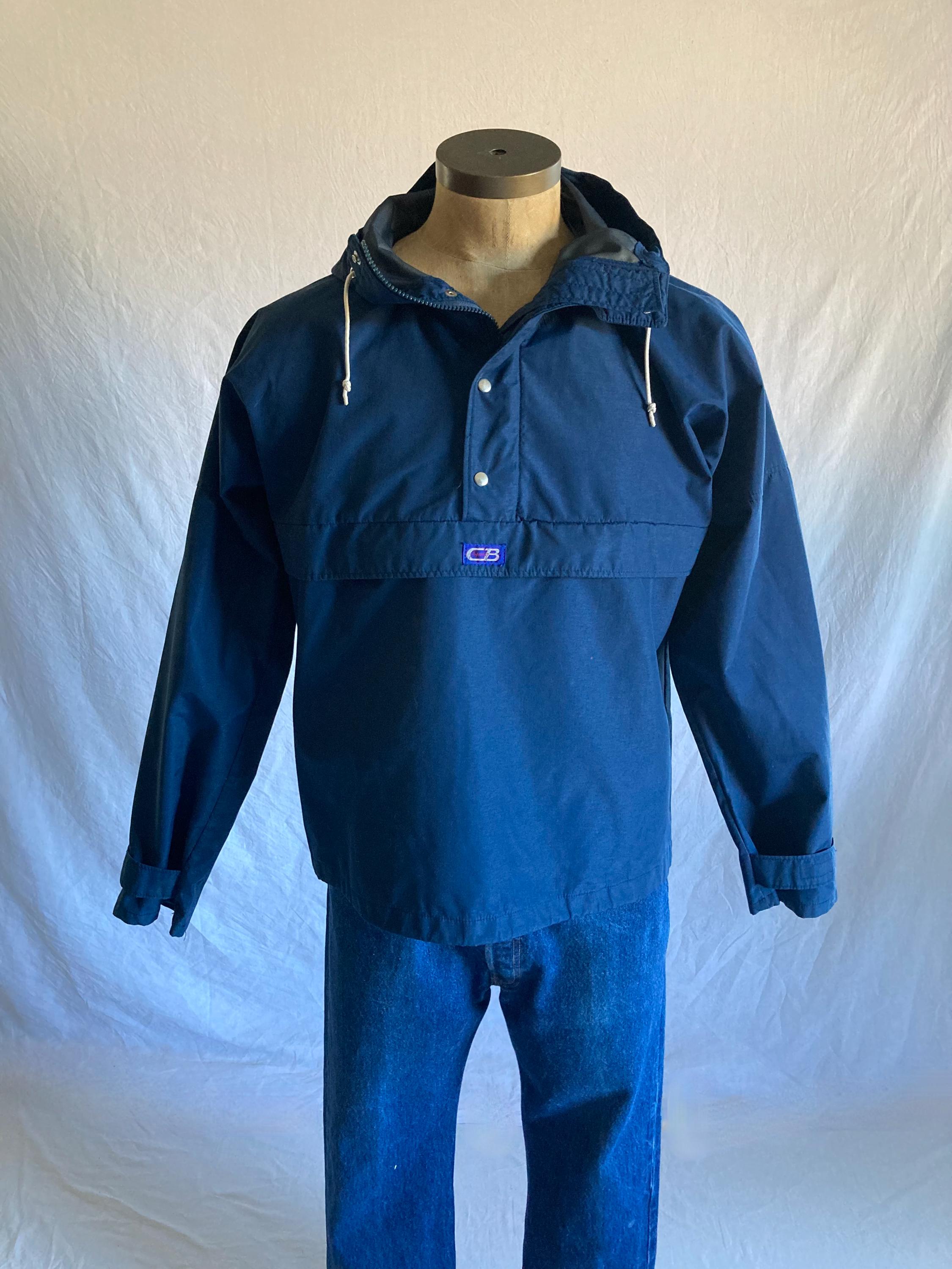 USA製 80s CB sport vintage anorak hoodie Vintage 80s CB Sports Gore Tex Blue 4 Snap Zipper Kangaroo