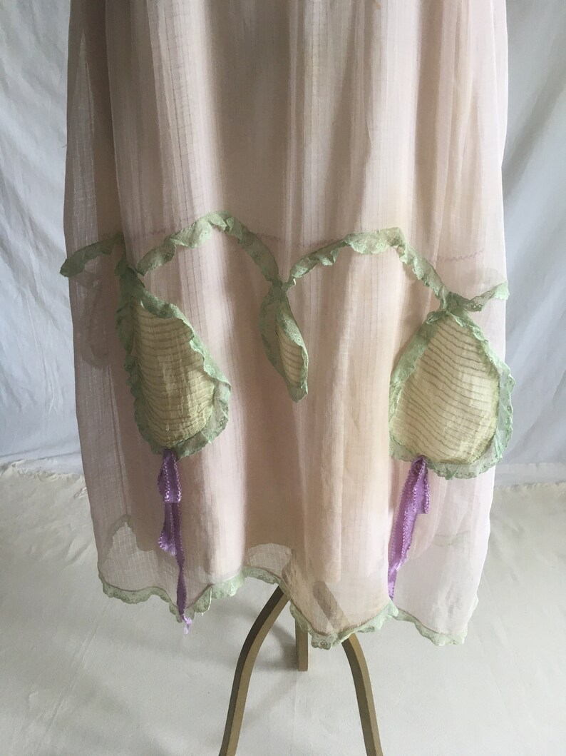 vintage 1920s drop waist purple sheer lawn dress handmade antique day dress flapper frock great gatsby art deco 20s fashion image 8