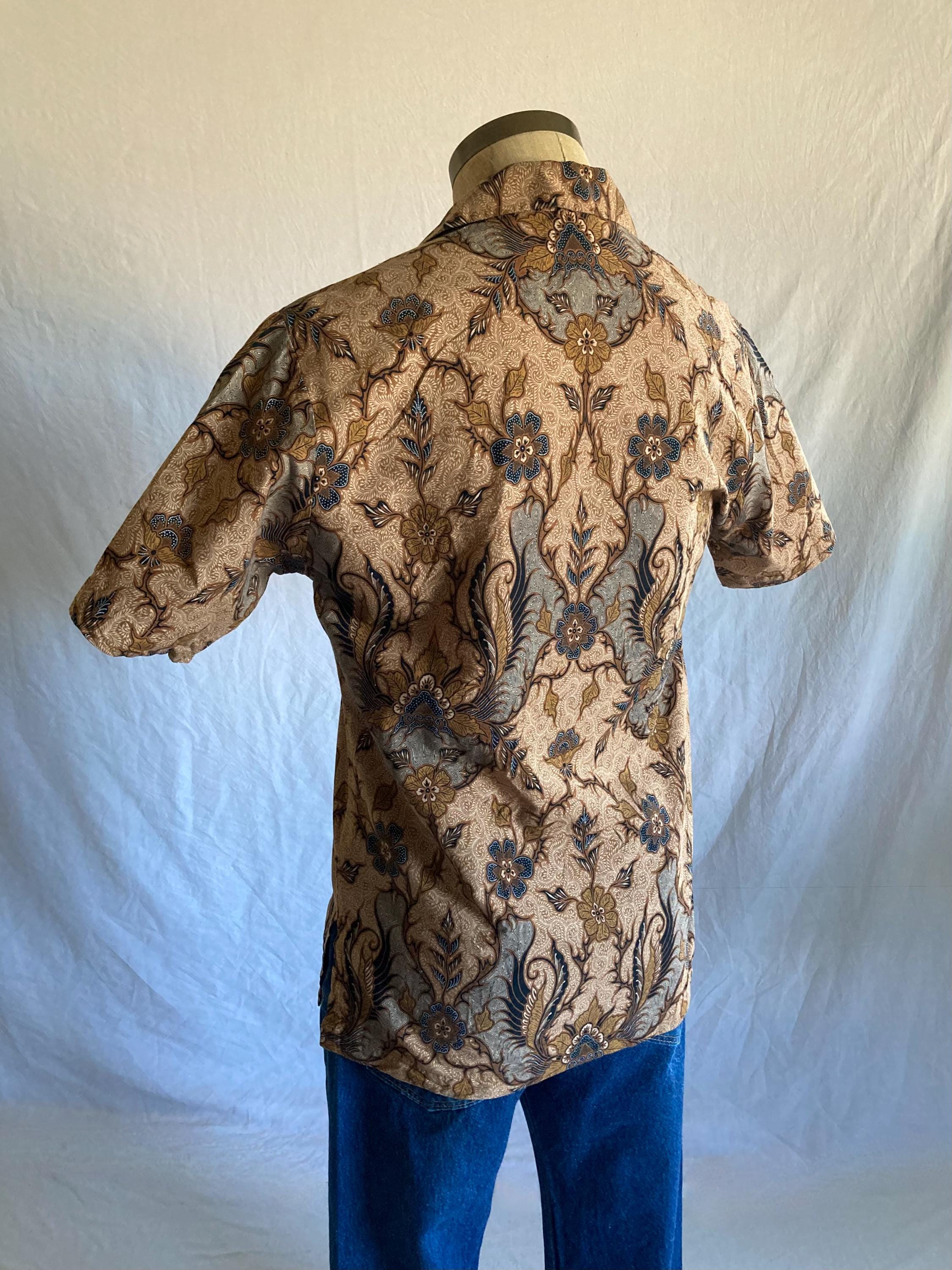 Vintage Sida Mukti Indonesia Mens Shirt Button up Short Sleeve 