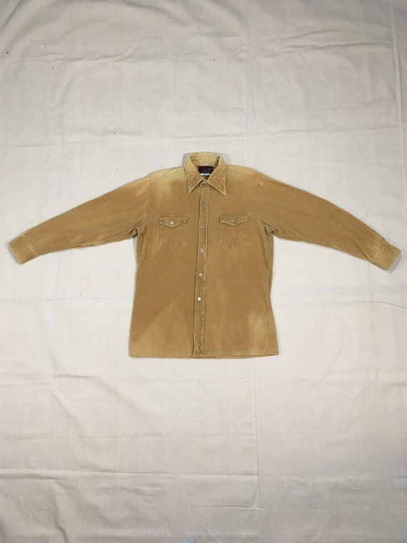 Vintage 70s Phoenix Brand Cotton Corduroy Button up Collar