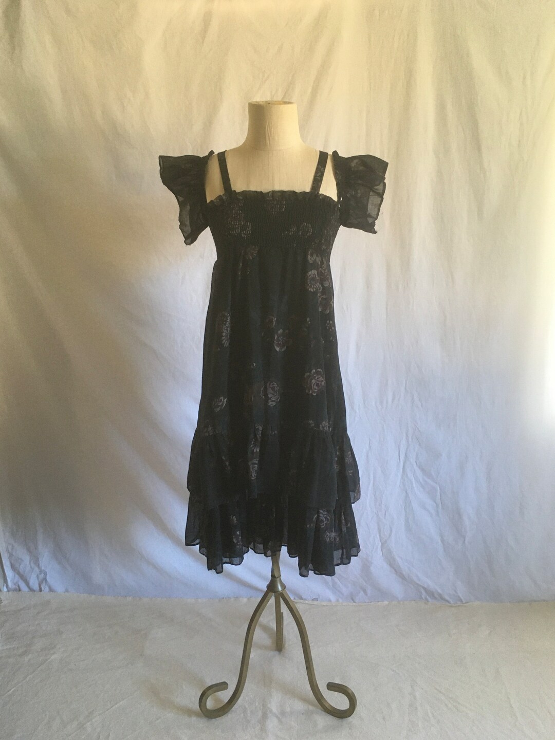 1970s Open Back Sun Dress by Young Edwardian | XS/S