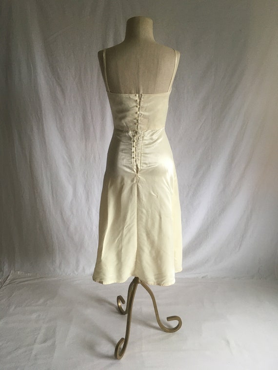 vintage handmade dress white ivory satin silk spa… - image 6
