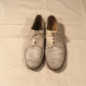 vintage 40s 50s dirty white buck buckskin oxford cadet shoes mens 8 1/2 D