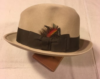 Vintage 60s Stetson Sovereign Fedora Light Brown Felt Vintage 60s Stetson Sovereign Fedora Light Brown Felt