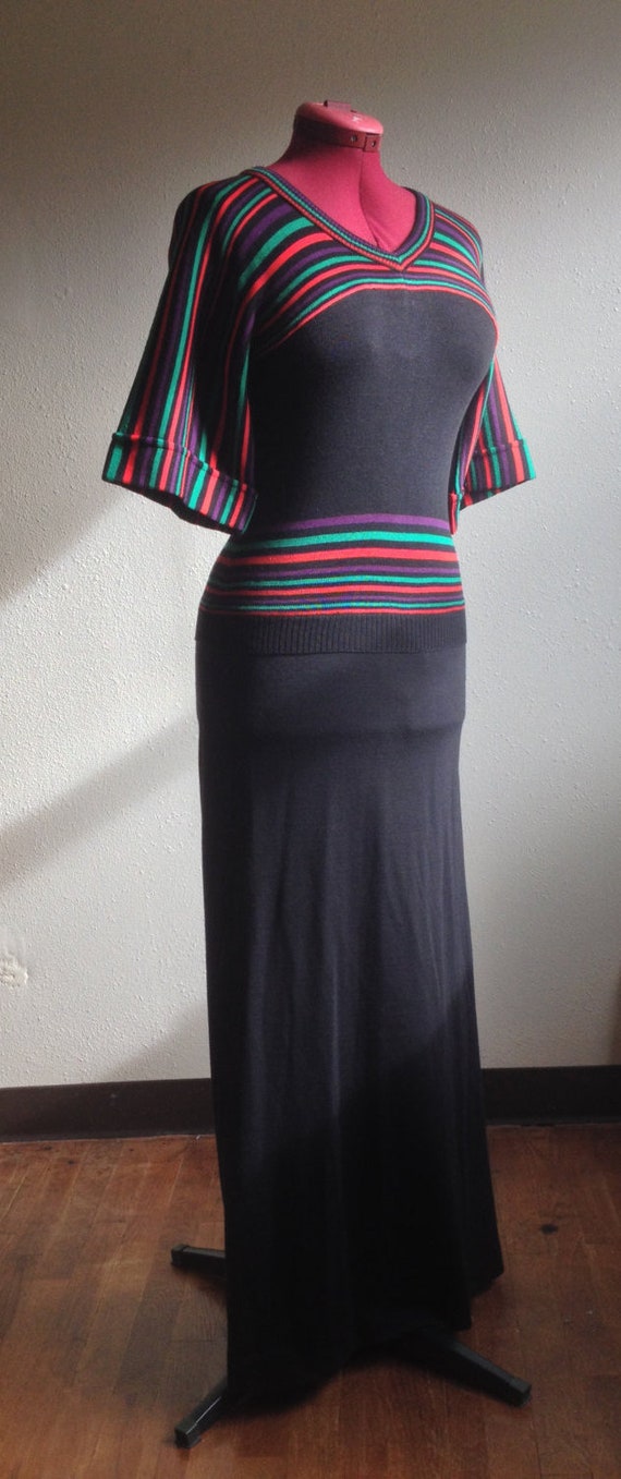 Vintage 1960s Giamo knits dress art deco mod fitte