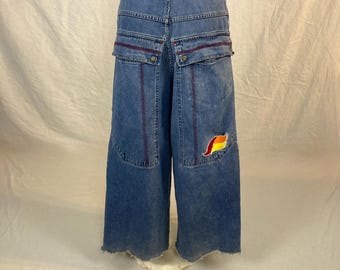 Vintage 90s Y2k Kikwear Baggy Jeans Extra Wide Leg Raw Hem 31 32