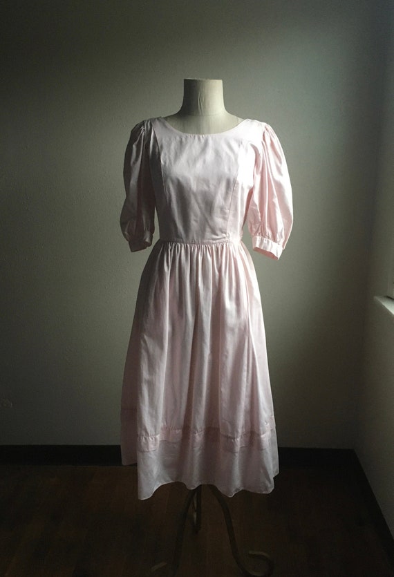 vintage 80s di nuovo v back pink cotton side zip … - image 1
