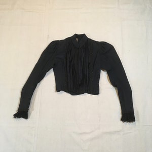 vintage antique 19th century victorian black beaded embroidery corset boned mourning jacket