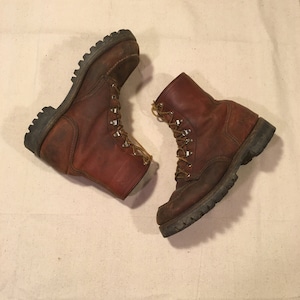 vintage 80s red wing Irish Setter sport boot made in usa moc toe lace up work boots mens 8 1/2 D