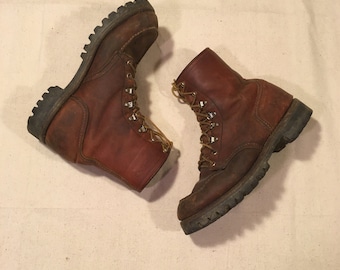 vintage 80s red wing Irish Setter sport boot made in usa moc toe lace up work boots mens 8 1/2 D