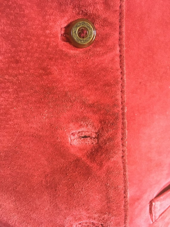 vintage arizona jean co suede leather raspberry p… - image 10