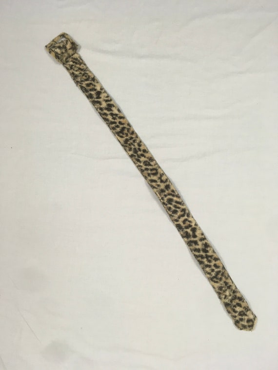 vintage 50s leopard print fuzzy belt stelzer adju… - image 6