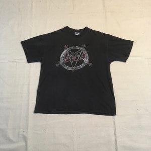 Vintage 90s Slayer Fuckin Slayer Pentagram T Shirt Hanes Beefy-t