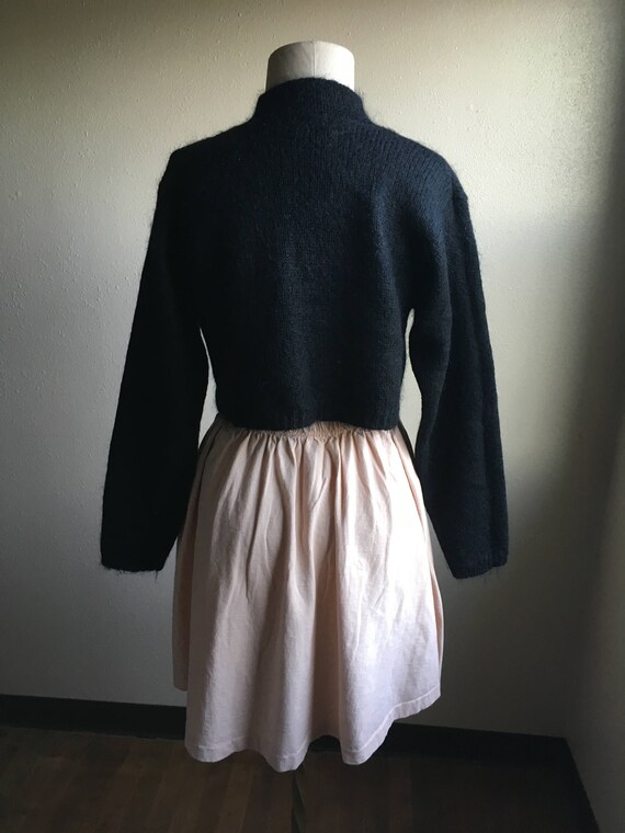 vintage 80s j crew pale peach cotton jersey skirt… - image 4