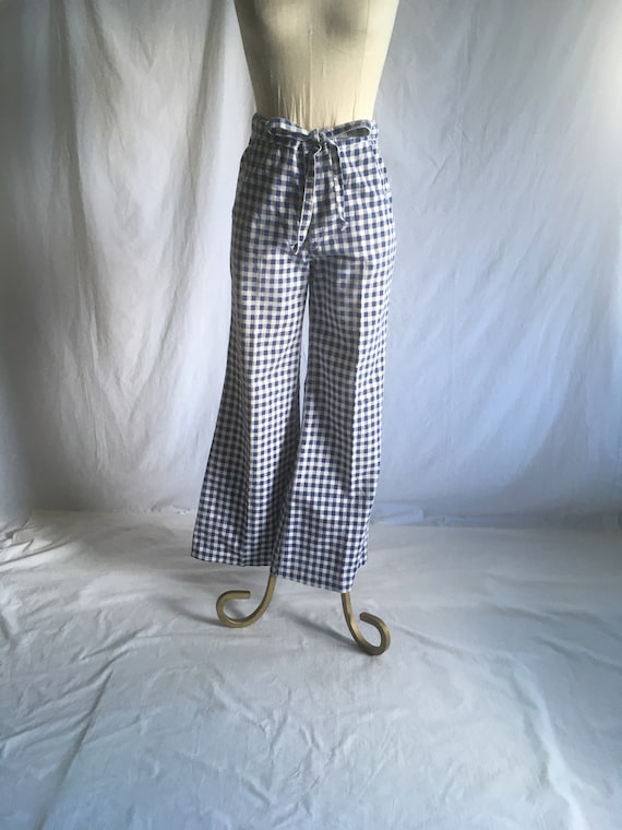 vintage 70s wrangler womens checkered drawstring b