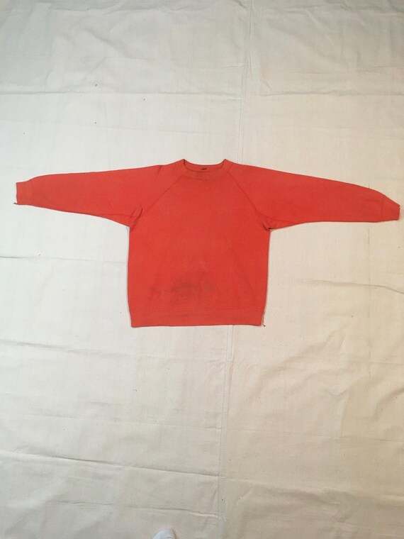 vintage 70s orange pullover raglan gusset sweatshi