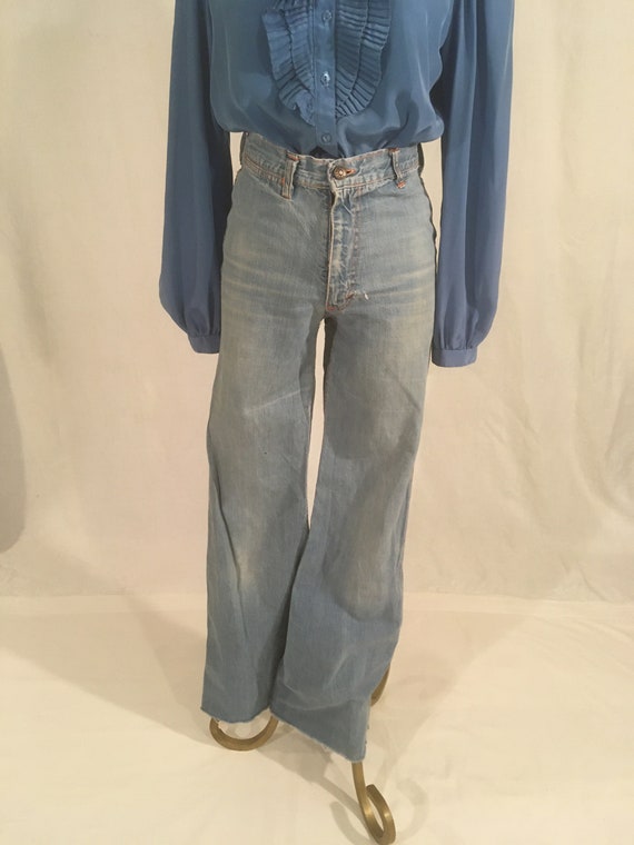 vintage 70s faded glory blue jeans high waist bel… - image 2