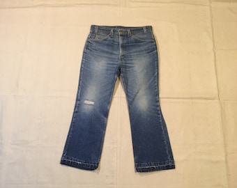 Vintage 90s Levis 517 fabriqué aux USA Orange Tab Blue Jeans 33 x 26