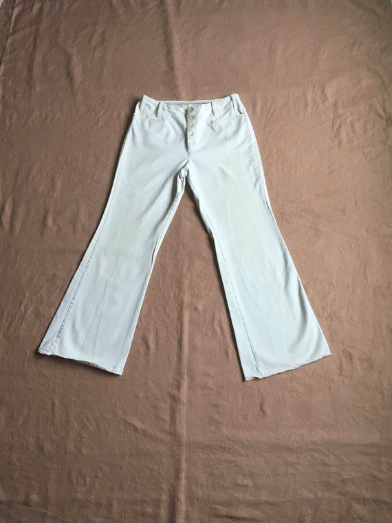 White denim flares sales