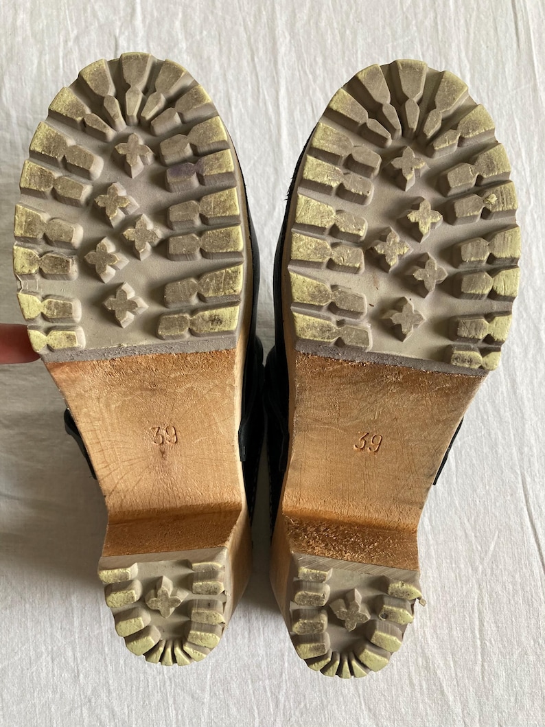 Womens 90s MIA ‘1976’ Elsa Swedish Clogs 39 Made in Sweden Wooden Black ...