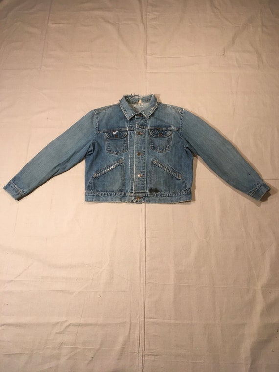 Vintage 60s Wrangler Trucker Jacket Selvedge Denim Blue Jean