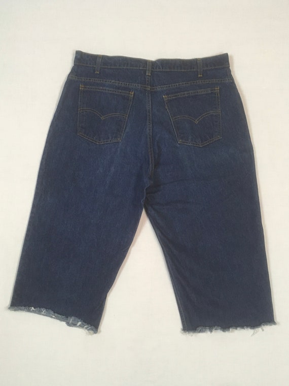 vintage 90s levis 550 orange tab cut offs blue je… - image 8