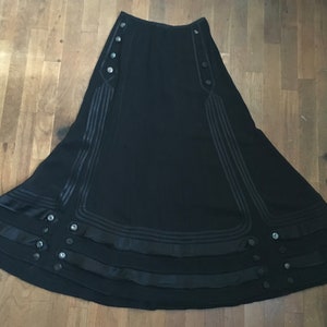 vintage 1910s antique Edwardian black gauze skirt suffragists era womens fashion