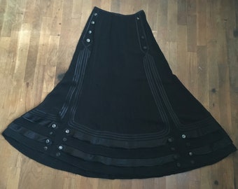 vintage 1910s antique Edwardian black gauze skirt suffragists era womens fashion