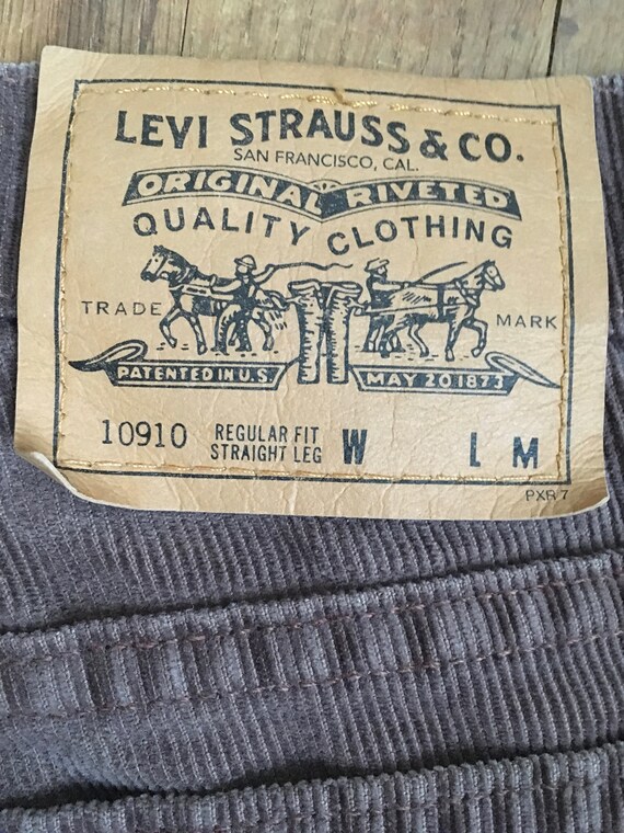 vintage 90s levis made in usa 910 white tab brown… - image 8