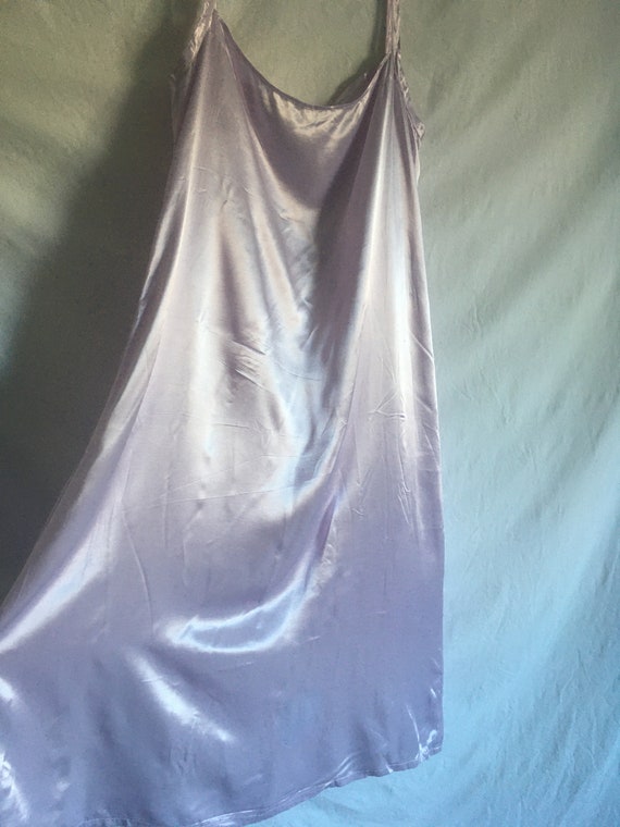 vintage 90s handmade light purple satin slip dres… - image 3