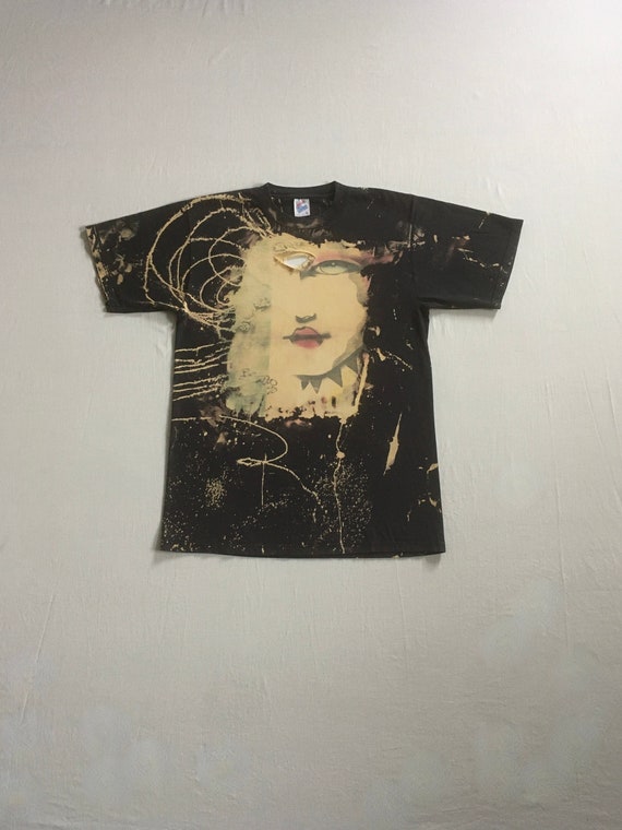 Vintage 90s Acid Wash Be Seattle Street Art T Shirt Air Brush Big 