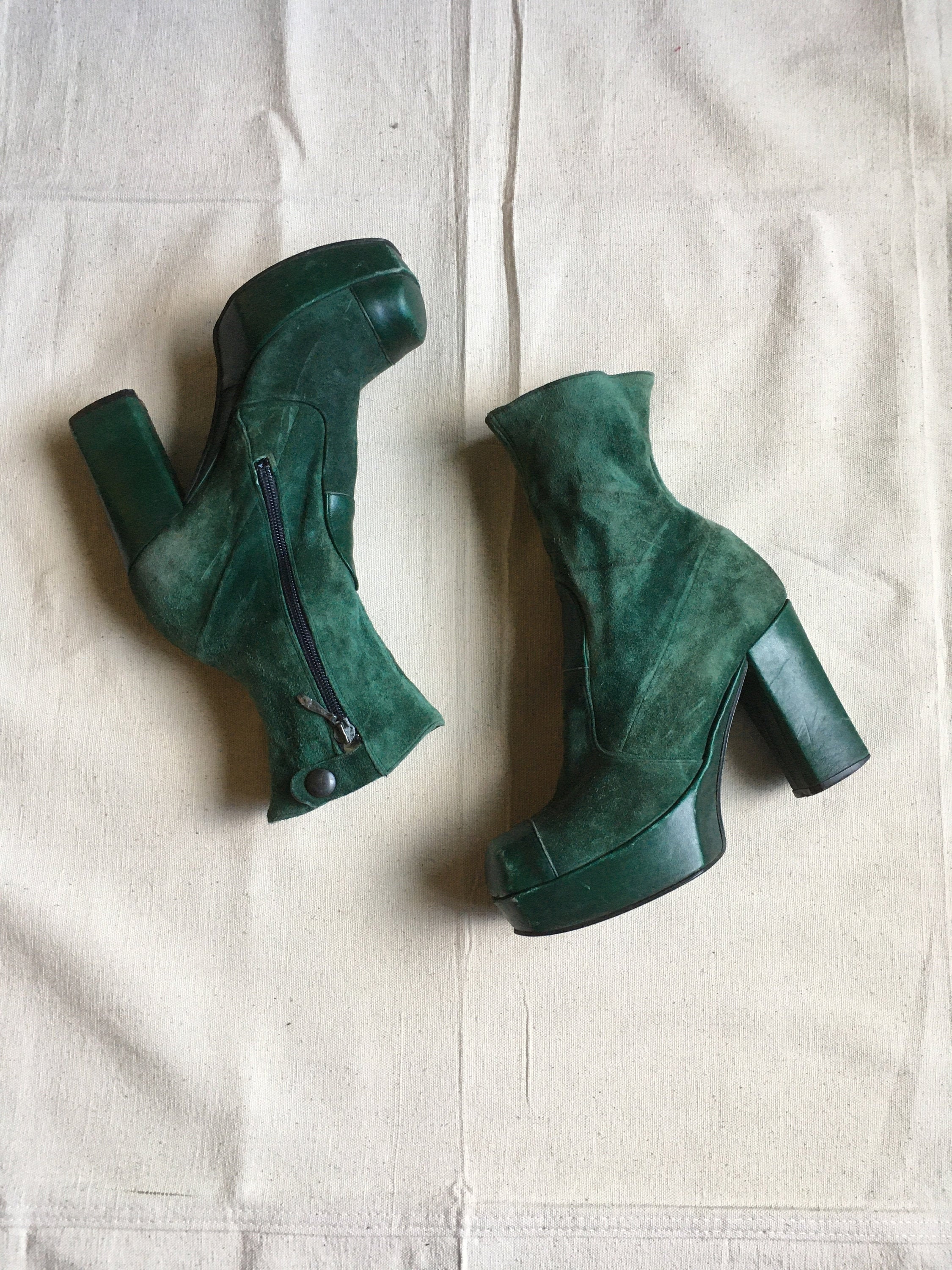 green platform boots
